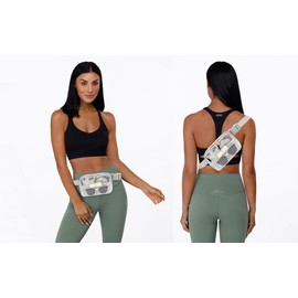 Clear Belt Bag Clear fanny pack stadium approved for Women Men with Adjustable Strap Clear Crossbody Bag Waist Bag for Concerts Sports Travelling Hiking Running, GREY, Small, Fashion