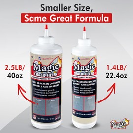 Magic Crack Filler Tan 1.4 LB Magic Crack Filler Bottle, Tan - Easy, No-Mess Crack Repair for Concrete, Masonry & Asphalt - Durable & Weather-Resistant