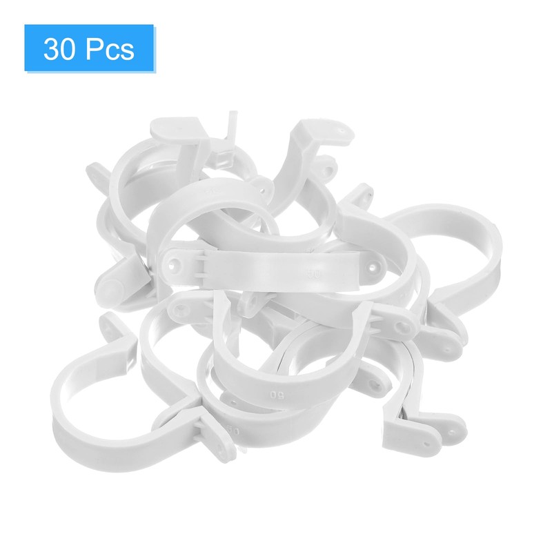 sourcing map 30Pcs PVC Pipe Straps, 50mm(2") Plastic Conduit Strap