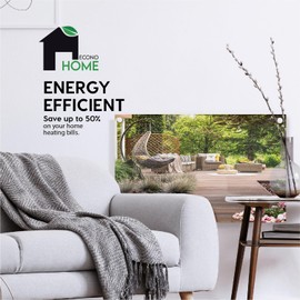 EconoHome Wall Mount Space Heater Panel - with Thermostat - 600 Watt Convection Heater - Ideal for 200 Sq Ft Room - 120V Electric Heater