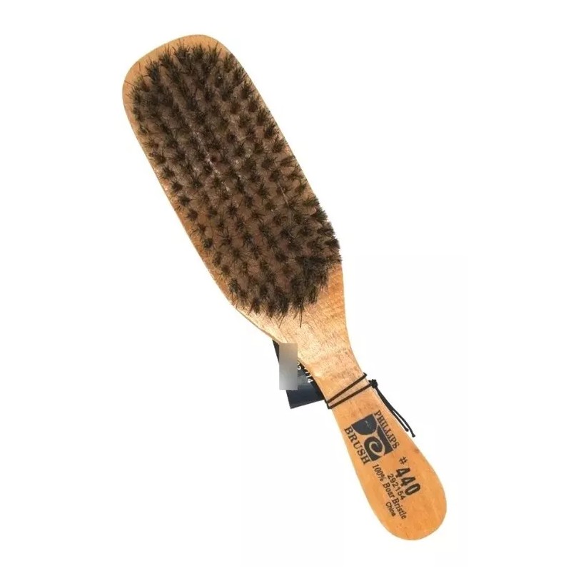 Phillips 440 12pz Cepillo Barbero Cerda Natural Mango Madera