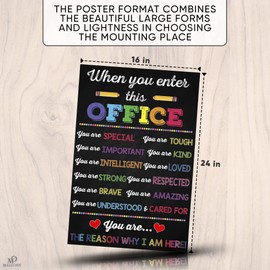 When You Enter In This Office Sign for Business - 16x24" Signs for Business, Easy to Install & Durable Canvas Materials, Positive Quotes Inspirational Wall Art, Vintage-Style Business Decoration Sign