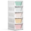 Mavivegue 5 Pack Stackable Closet Storage, Plastic Drawer Basket,Closet Organizers