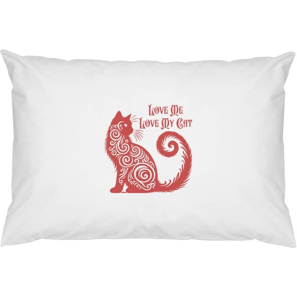 Azeeda 2 x 'Love Me Love My Cat' Cotton Pillow