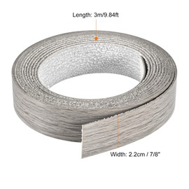 uxcell Edge Banding, 7/8 Inch x 9.84ft Pre-Glued Wood Veneer Edging Iron-on Flexible Edge Banding for Cabinet Repair Furniture Restoration, Gray Oak