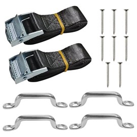LAINLOY - 2 correas de amarre de batería de automóvil de 1 x 50 pulgadas con hebilla de leva de acero inoxidable, kit de sujeción de caja...