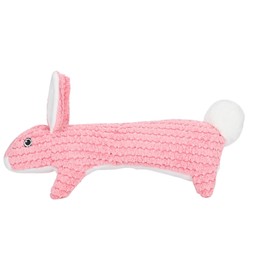 Pet Chew Toy Molar Training Sounding Doll Bite Resistant Long BunnyShaped Toy for Dogs Little Sweet Pig(Pink Corduroy Bunny )