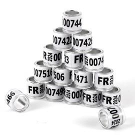 Pack of 100 Multicoloured Aluminium Pigeon Leg Rings Pigeon Leg Rings Identifying Bands Plastic with 2023 FR Training Identify Birds Foot Ring