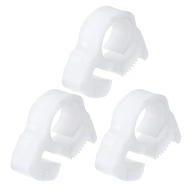 PATIKIL 3 Pcs Plastic Hose Clamp 3/8" Heavy Duty Speedy Double Snap Grip Ratchet Adjustable Clamp for Hose Flow, White