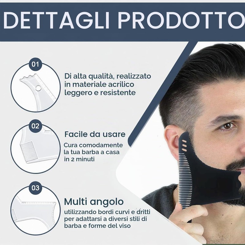 Tomedeks 3 Pezzi Modello per Barba Strumento per Modellare, Template