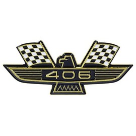 Auto Krafters Compatible/Replacement for Fender Emblem “406” Eagle Gold Front Left or Right 1962 Galaxie 500 Sunliner Victoria XL with 406 Engine (C2AZ-16228C)