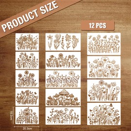 Zernblend 14 Piece Sashiko Stencil Set, Scrapbooking Craft Decor, Hand Quilting, Embossing Templates (5 Pieces 8 x 6 Inches + 5 Pieces 11.8 x 6 Inches + 4 Pieces 11.8 x 8 Inches)