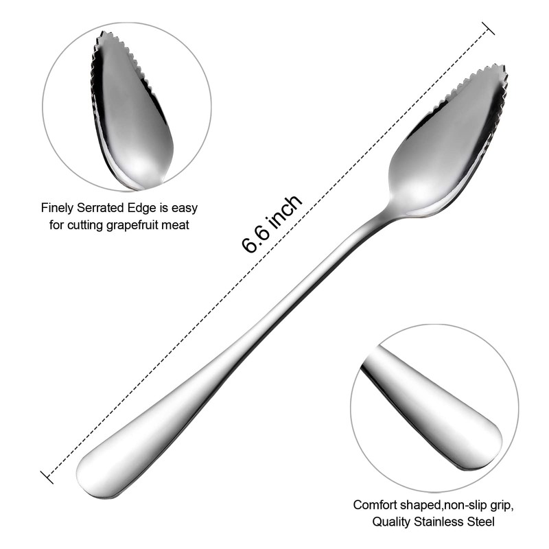 5 PCS Grapefruit Spoons, Stainless Steel Grapefruit Spoon Utensil Set,