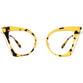 Zeelool Stylish Oversized Butterfly Glasses Frame with Clear Lenses Eyewear for Women Orinthia WX639884 Tortoise