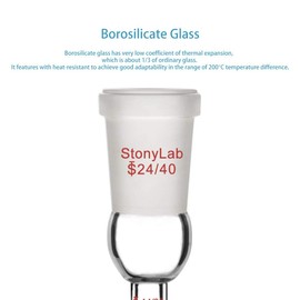 StonyLab Enlarging Adapter Connecting Adapter from 24/40 to 19/22 Glass Joint Lab Glassware Supply