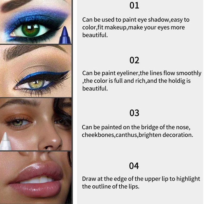 Professional Eye Makeup Set - 12 Color Eyeliner Pencil, Eyeshadow,
