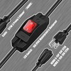 Weewooday 3 Prong Outdoor Extension Cord with Waterproof Switch 1875W