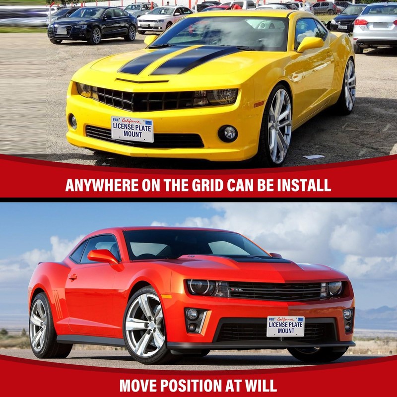 No Drill Front License Frame Compatible with Chevy Camaro 2010-2024