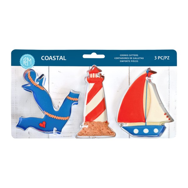 R&M Coastal Seaside Cookie Cutter 3 Piece Set. Includes Anchor,