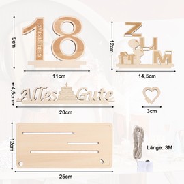 GoldRock Geldgeschenke 18. Geburtstag Mädchen Junge Geschenk mit LED Lichterkette&Geschenktasche&Schleife, 18 Geburtstag Deko Holzschild,Gästebuch Geschenk zum 18 Geburtstag Mädchen