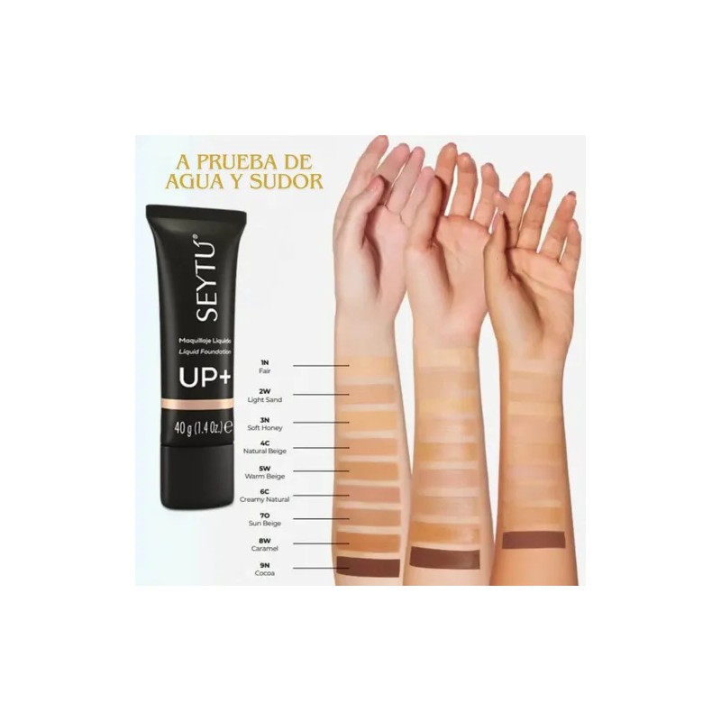 Maquillaje Seytú Up+ Líquido Fps15 Resistencia Agua Y Sudor