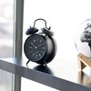 FISURA Analogue Alarm Clock, Metal, Black, Standard