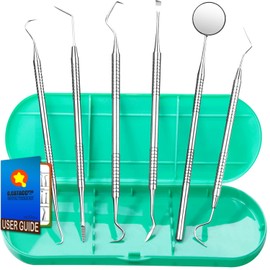 G.CATACC Dental Tools, Plaque Remover for Teeth, Metal Dental Pick Teeth Cleaning Tools Kit, Stainless Steel Oral Care Dental Hygiene Kit with Tooth Scraper Plaque Tartar Remover - with Case