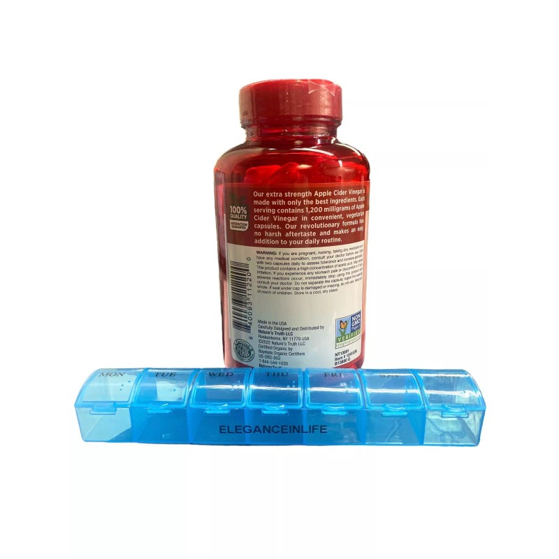 Extra Strength Apple Cider Vinegar 1200 mg. 180 Capsules +