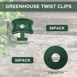 Ripeng Greenhouse Twist Clips Plastic Greenhouse Fixing Clips and Washers Greenhouse Extender Corner Clips for Aluminium Greenhouse Insulation Netting Shading (100)