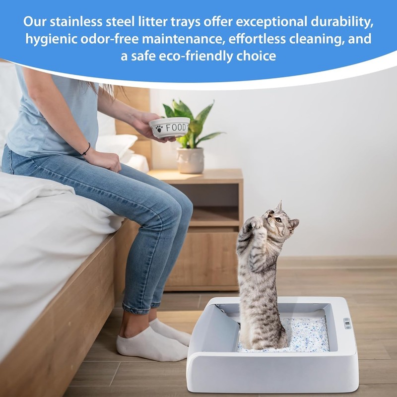 Stainless Steel Reusable Litter Tray Compatible with Petsafe Scoop-Free Self-Cleaning