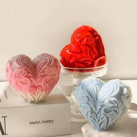 Heart Resin Mold Heart Mold Valentine Mold Love Mold Love Resin Casting Mold Resin Making Molds Silicone Mold for Candle Home Decorate Mold 3D Animal Mold Candle Making Mold