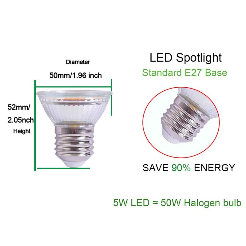 ukzboss PAR16 E27 5W 120V Dimmable 2700K Soft White Spotlight