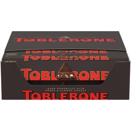 TOBLERONE Dark Chocolate Bar with Honey and Almond Nougat, Bulk Chocolate, 20 - 3.52 oz Bars