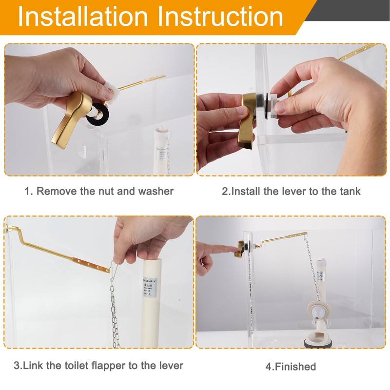 Hibbent 2 Pack Universal Toilet Tank Flush Lever Replacement, Toilet