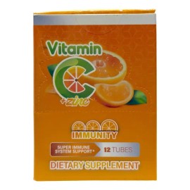 Vitamina C + Zinc 12 Tubos Con 10 Tabletas Naranja Immunity