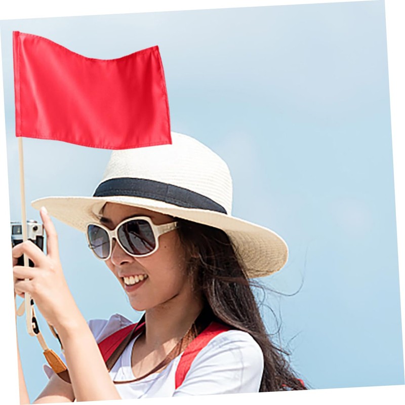 BESPORTBLE 100pcs Bamboo Flag Sticks Handheld Flag Poles Multi-use Flagpoles