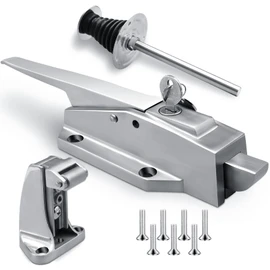Darella Walk in Cooler Latch Handle, 304 Stainless Steel Freezer Door Handle Kit, 5.9" Inside Release Handle, Walk in Cooler Door-Handle Kit Short Base