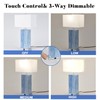 24” Tall Touch Control Table Lamps Set of 2, Blue