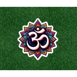 After Dark Crafting Hindu Indian Om  meditation symbol in mandala design vinyl sticker - many sizes - 3 inches