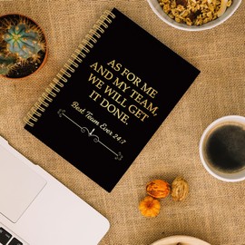 ANIANG Team Gifts for Employees Coworkers Spiral Notebook, Inspirational Journal, Appreciation Gifts 5.5"x8.3" 164pages Lined Notebooks College Ruled, As for Me and My Team Notebook for Office School