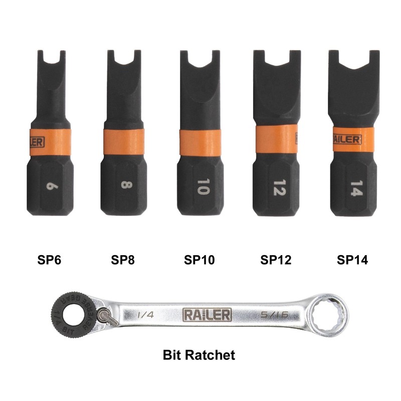 Railer 1 Inch Spanner Screwdriver Bit Set with Bit Ratchet