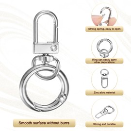 M METERXITY 30pcs Lobster Claw Buckle Zinc Alloy Swivel Rigger Snap Hook Spring Buckle for Key Chain Strap Bag [Silver Color]