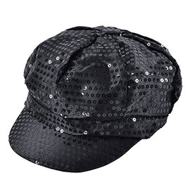 Bristol Novelty BH540 Unisex Sequin Cap 70’s Style | 1 Piece | Black | One Size - Adult 70', Womens