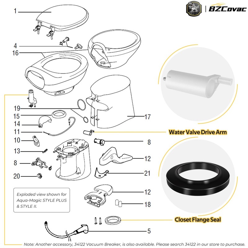 Bzcovac 42048 Waste Ball Drive Arm Repair Kit Compatible with