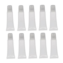 WADY 8 ml Empty Lip Gloss Tubes, 10 Pcs Squeezable Cosmetic Tubes, Clear Soft Empty Squeezable Lip Balm Containers, Refillable Mini Cosmetic Tubes for DIY Lip Gloss Balm, Makeup, Travel Toiletries
