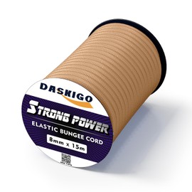 Bungee Cord Elastic Shock Cord, 8mm x 15M Khaki