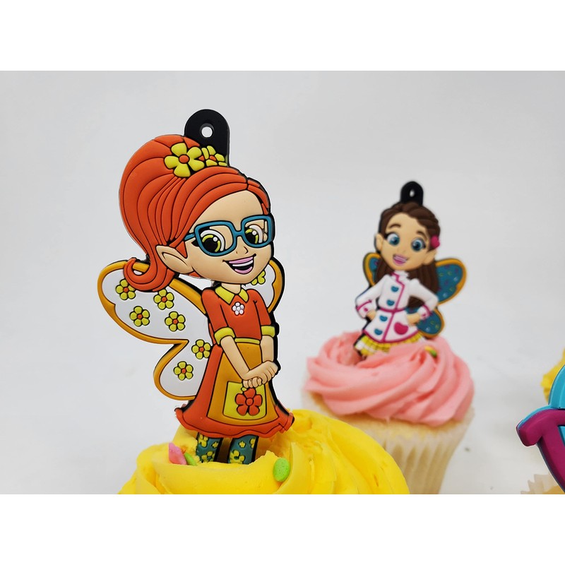 Butterbean's Cafe Cupcake Topper Set Featuring Butterbean, Dazzle, Poppy, Cricket
