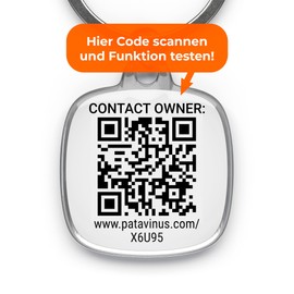 WERTSACHEN ABSICHERN: 1x Batterieloser QR-Code Anhänger inklusive App für Apple und Android mit anonymer Chatfunktion, Finder für Schlüssel, Koffer, Hunde, Katzen, Rucksack, Taschen (Besitzer)