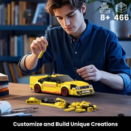 Mould King 27088 Technik Sports Car Building Block Sets with Acrylic Display Case, Model Cars for Collecting, Gifts for Children from 8+ Years / Adult Collector Enthusiasts, (466 Pieces)