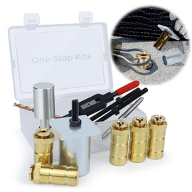 Zylorix One-Stop Pool Anchor Removal Tool Kit with 5 PCS Brass Pool Cover Anchors for Lock Inground Pool Cover, Anchor Replacement Tool Kit, Removal and Reinstall Anchors Tool Kit with Storage Box